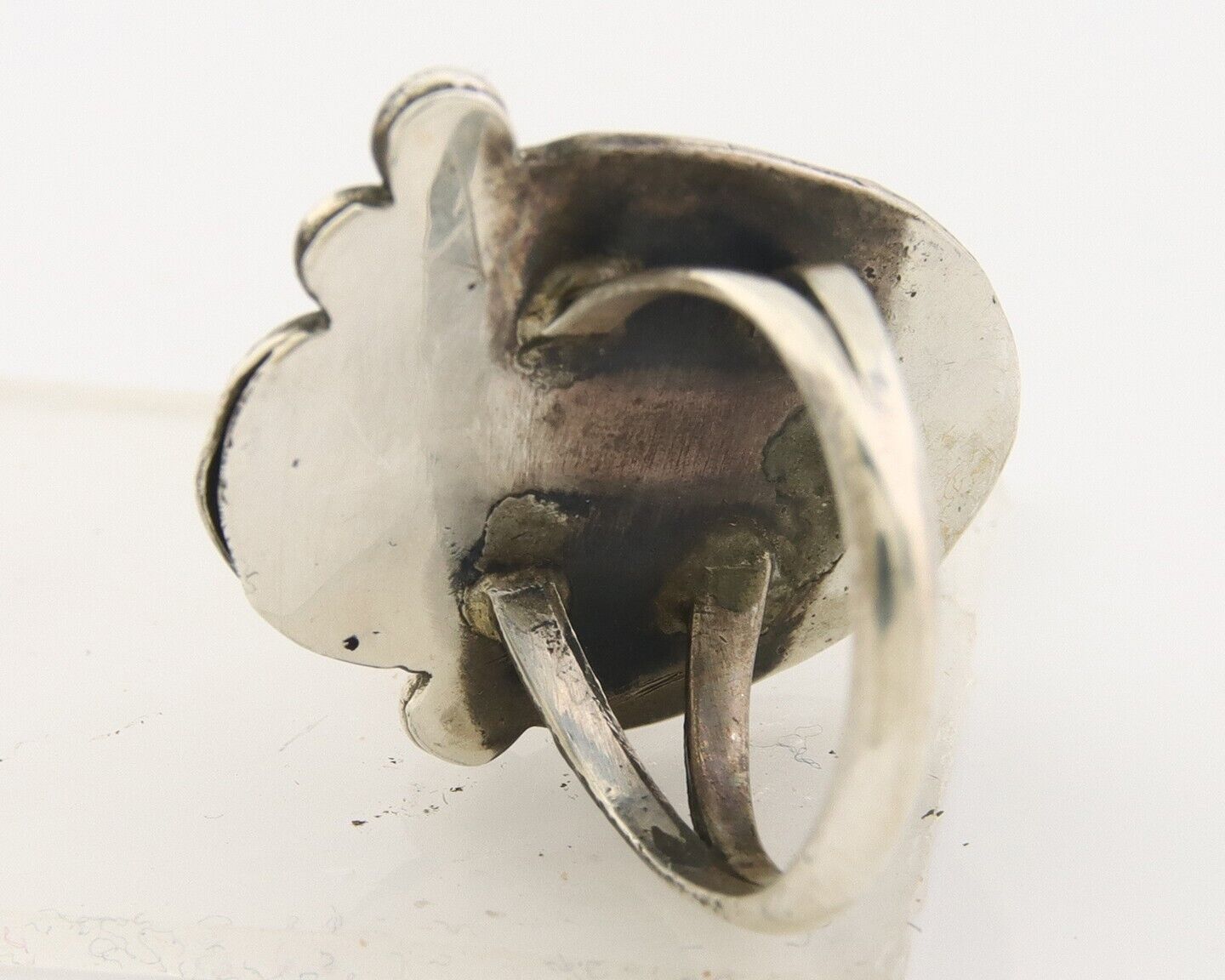 Navajo Ring 925 Sterling Natural Blue Turquoise Native Artist C.80's Size 5.75