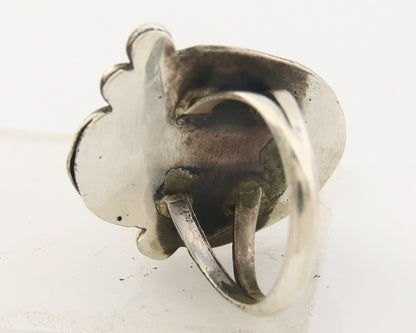 Navajo Ring 925 Sterling Natural Blue Turquoise Native Artist C.80's Size 5.75