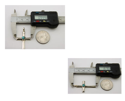 Navajo Sand Cast Cross Pendant 925 Silver Turquoise Artist Signed J Yazzie C.80s