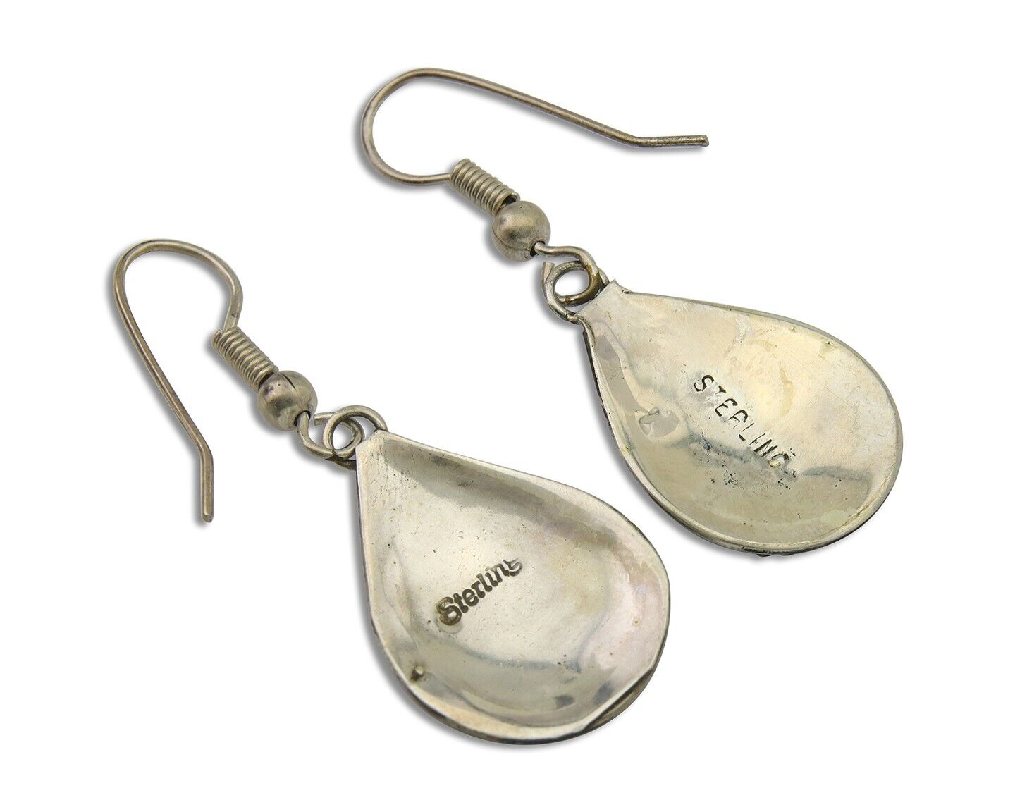 Navajo Earrings 925 Silver Natural Turquoise Native Artist C.80's