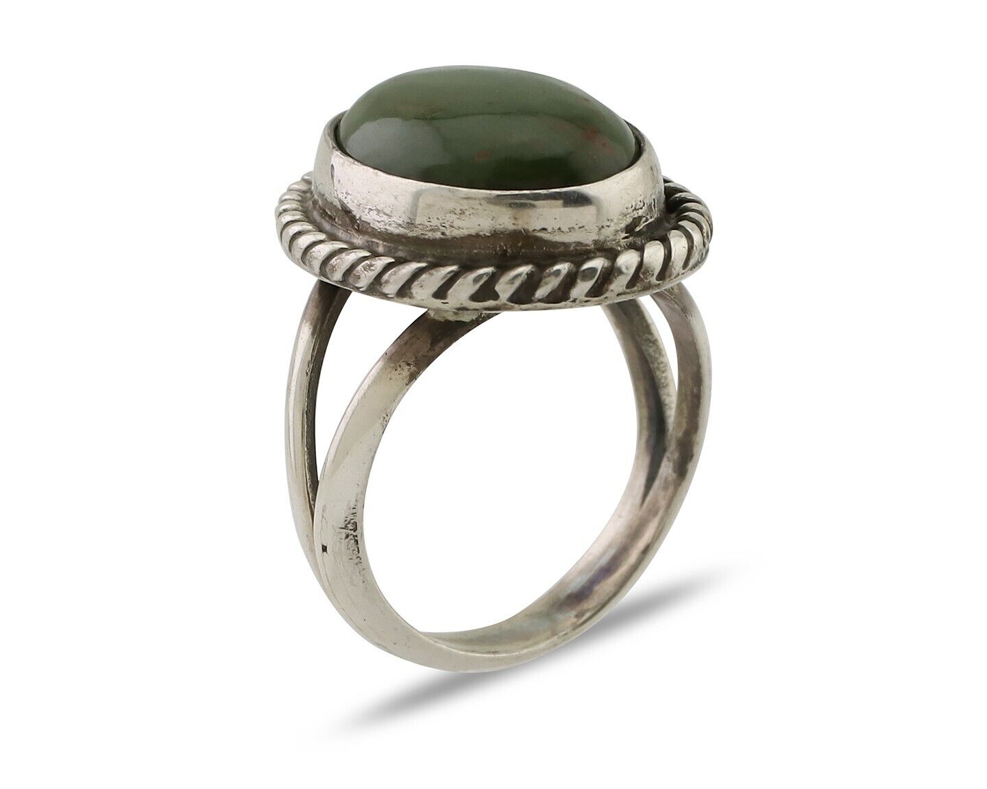 Navajo Ring 925 Silver Natural Green Turquoise Native American Artist C.80's