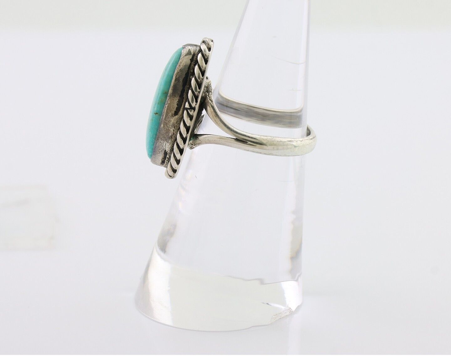 Navajo Handmade Ring 925 Silver Kingman Turquoise Size 5.75 C.80's