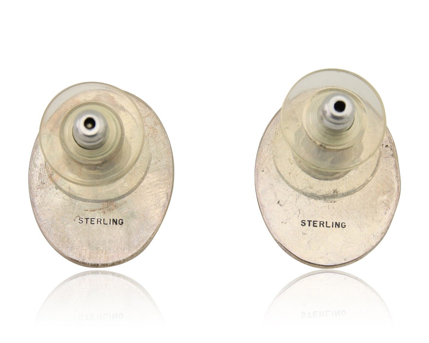 Navajo Earrings 925 Silver Natural Blue Native American Artist C.80's