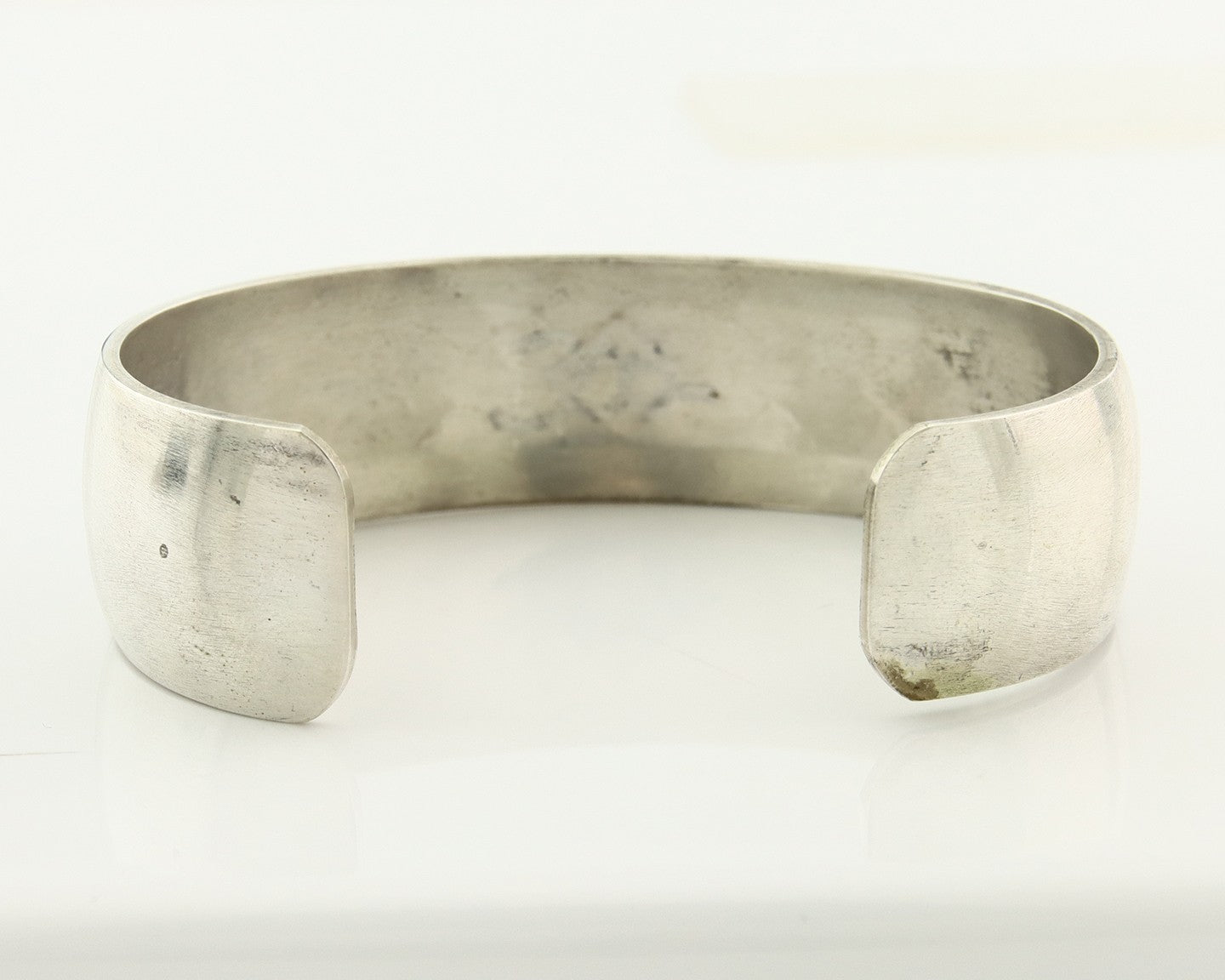 Vintage Navajo Bangle Bracelet Sterling Silver Hand Stamped Signed AA