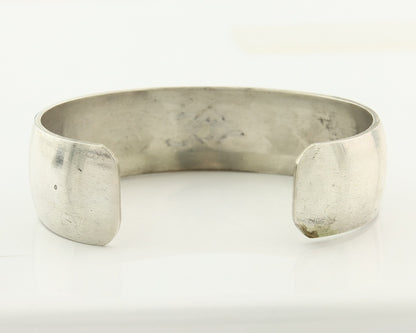 Vintage Navajo Bangle Bracelet Sterling Silver Hand Stamped Signed AA