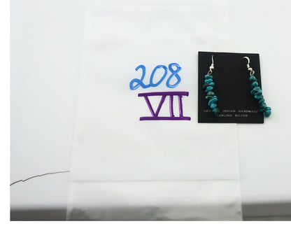 Navajo Earrings Sterling Silver Turquoise Dangle Vintage Authentic