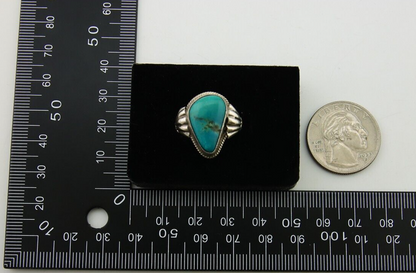 Navajo Handmade Ring 925 Sterling Silver Natural Turquoise Native Artist C.80's