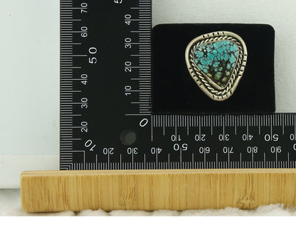Vintage Navajo Ring 925 Sterling Silver Turquoise Signed L Bennett Size 7.5