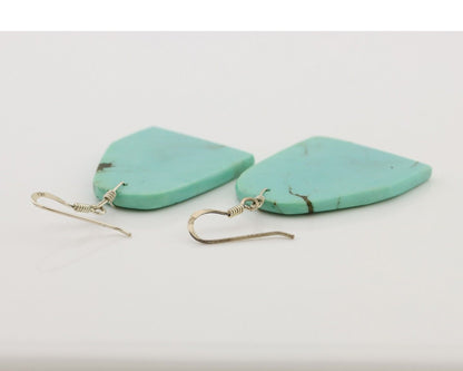 Santo Domingo Earrings 925 Silver Natural Turquoise Native Artist C.80's
