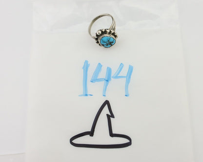 Navajo Ring 925 Silver Sleeping Beauty Turquoise Artist Signed S C.80's