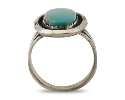 Navajo Ring 925 Silver Natural Blue Turquoise Native American Artist C.80's