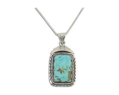 Navajo Necklace 925 Silver Turquoise Native Artist Signed Sunset C.80's