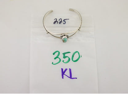 Navajo Bracelet 925 Silver Blue Turquoise Artist Signed Gecko C.80's