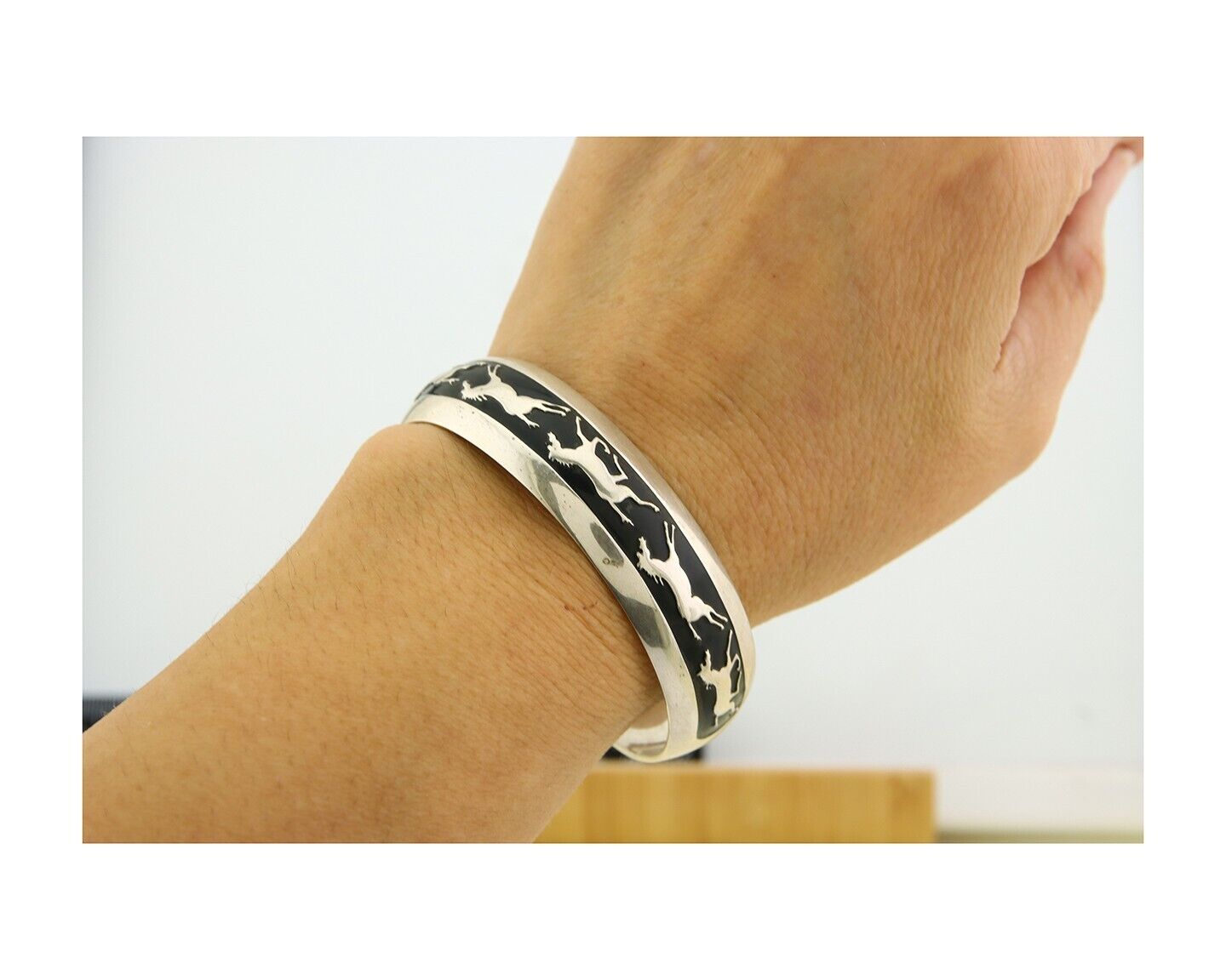 Navajo Bracelet 925 Silver Handmade Cuff Artist Signed B Webb C.80's