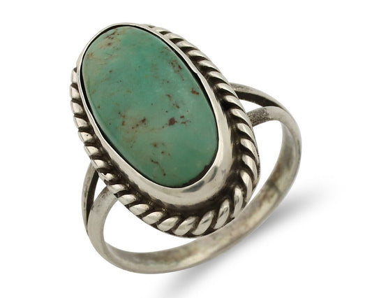 Navajo Ring 925 Silver Kingman Turquoise Artist Signed M Montoya C.80's