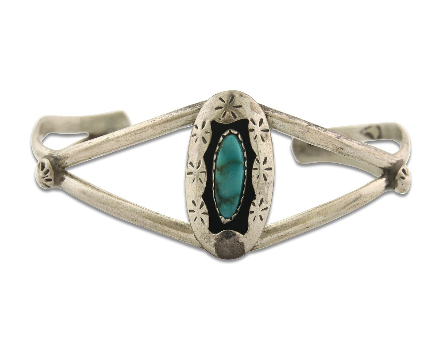 Vintage Navajo Bracelet 925 Silver Blue Turquoise Handmade