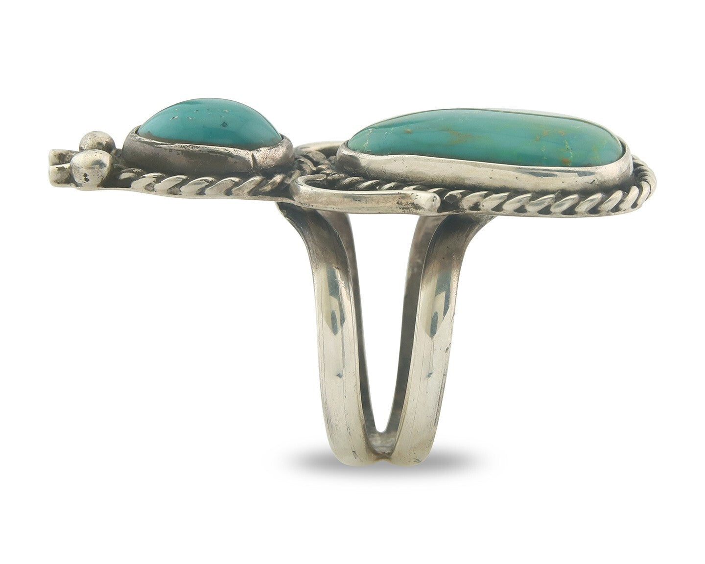 Vintage Navajo Ring 925 Sterling Authentic Turquoise Artist Signed Size 11