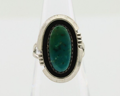 Navajo Ring 925 Silver Natural Turquoise Native American Artist C.80's