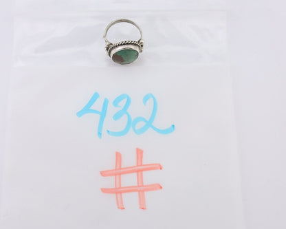 Navajo Ring 925 Silver Natural Green Turquoise Artist Signed MC C.80's