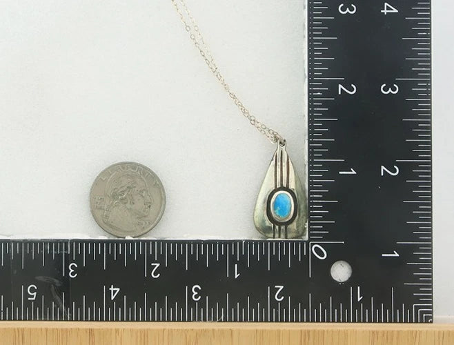 Navajo Necklace Sterling Silver Natural Blue Turquoise Vintage