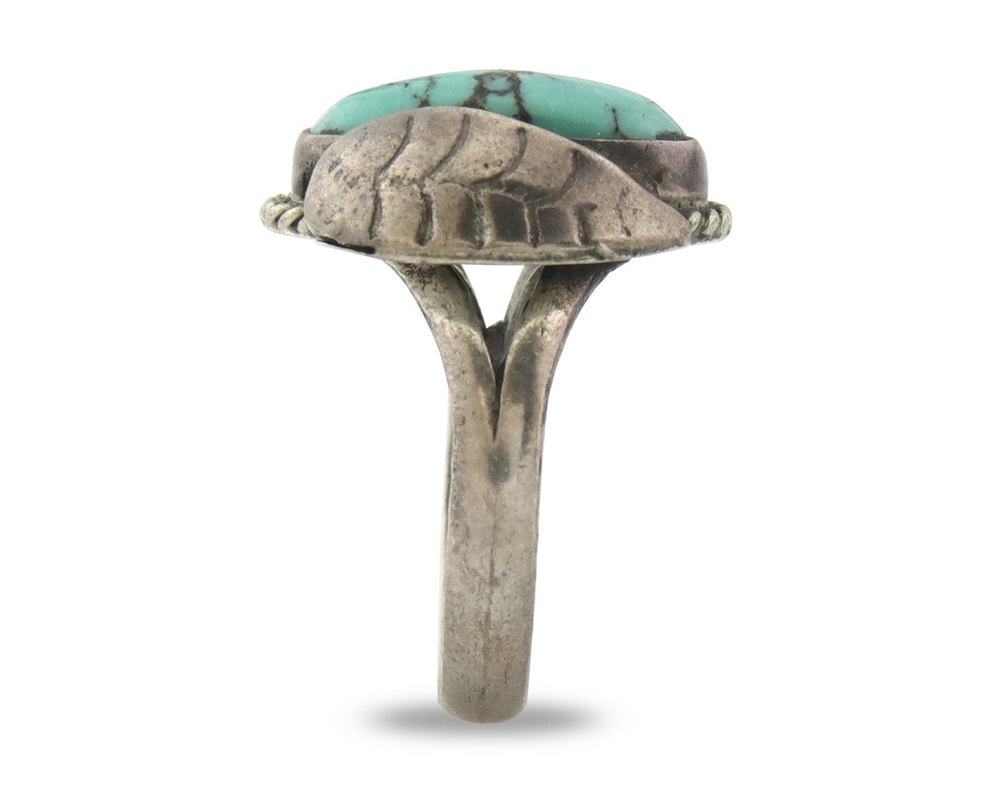 Vintage Navajo Ring 925 Sterling Silver Turquoise Handmade Size 5.5