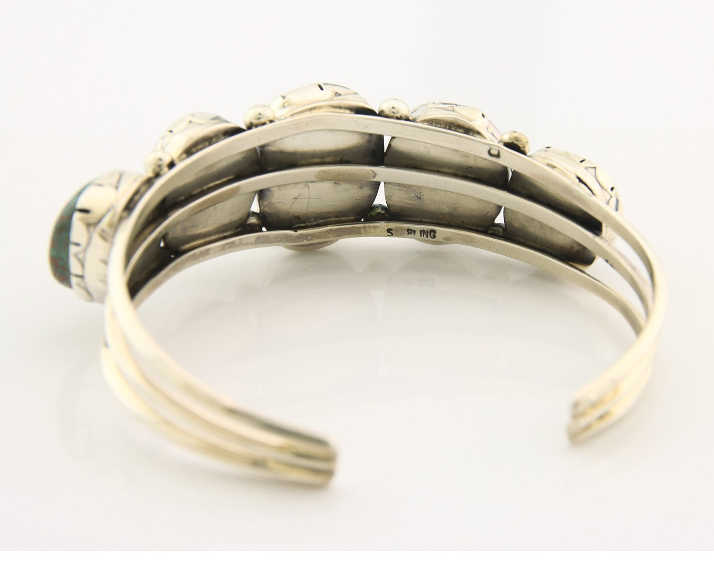 Navajo Bracelet Sterling Silver Handmade Turquoise Artist Signed David Zachary