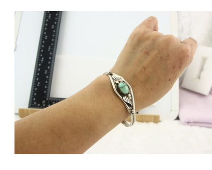 Vintage Navajo Bracelet 925 Silver Turquoise Handmade Signed GC 01 (The Turtle)
