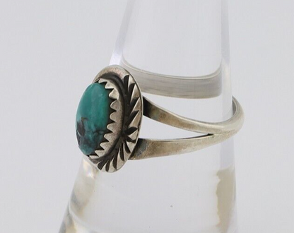 Navajo Ring 925 Silver Kingman Turquoise Native American Artist C.80's