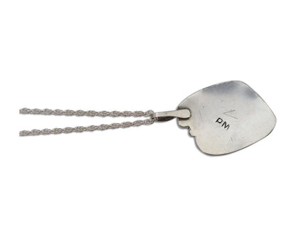 Navajo Turquoise Handmade Necklace 925 Silver Artist Signed PM C.80s