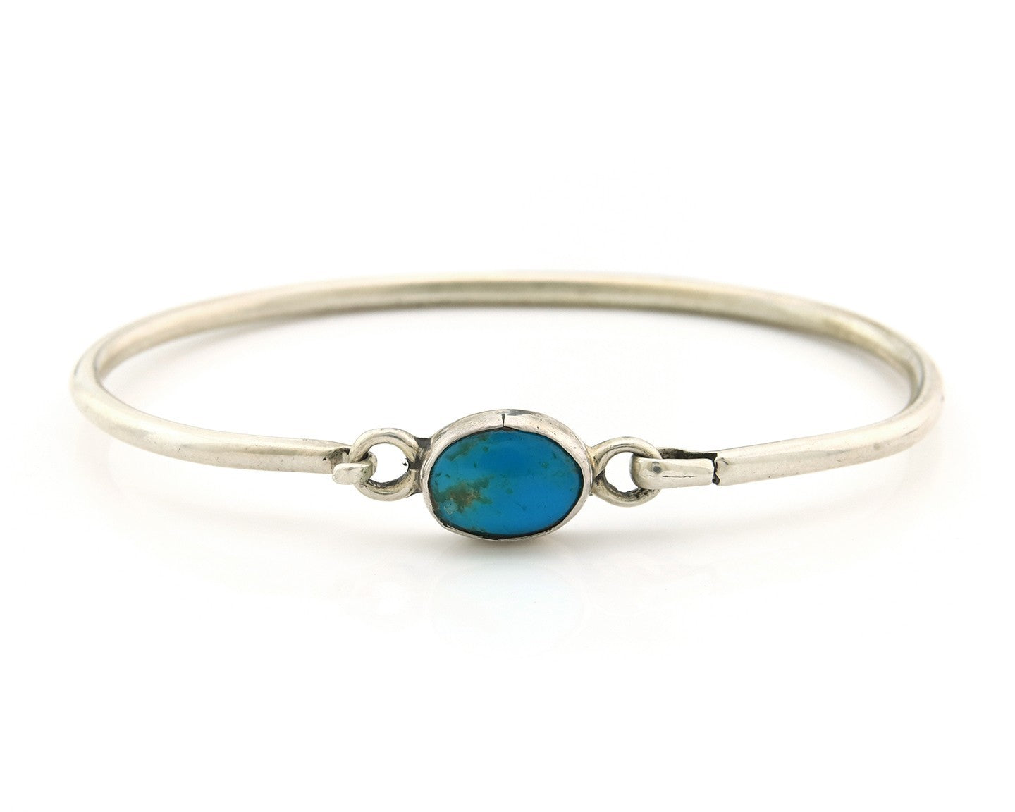 Navajo Bracelet Sterling Silver Blue Turquoise Artist Signed Montoya