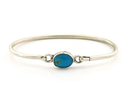 Navajo Bracelet Sterling Silver Blue Turquoise Artist Signed Montoya