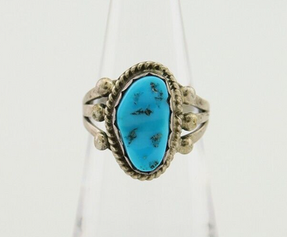 Navajo Handmade Ring 925 Silver Sleeping Beauty Artist C.80's