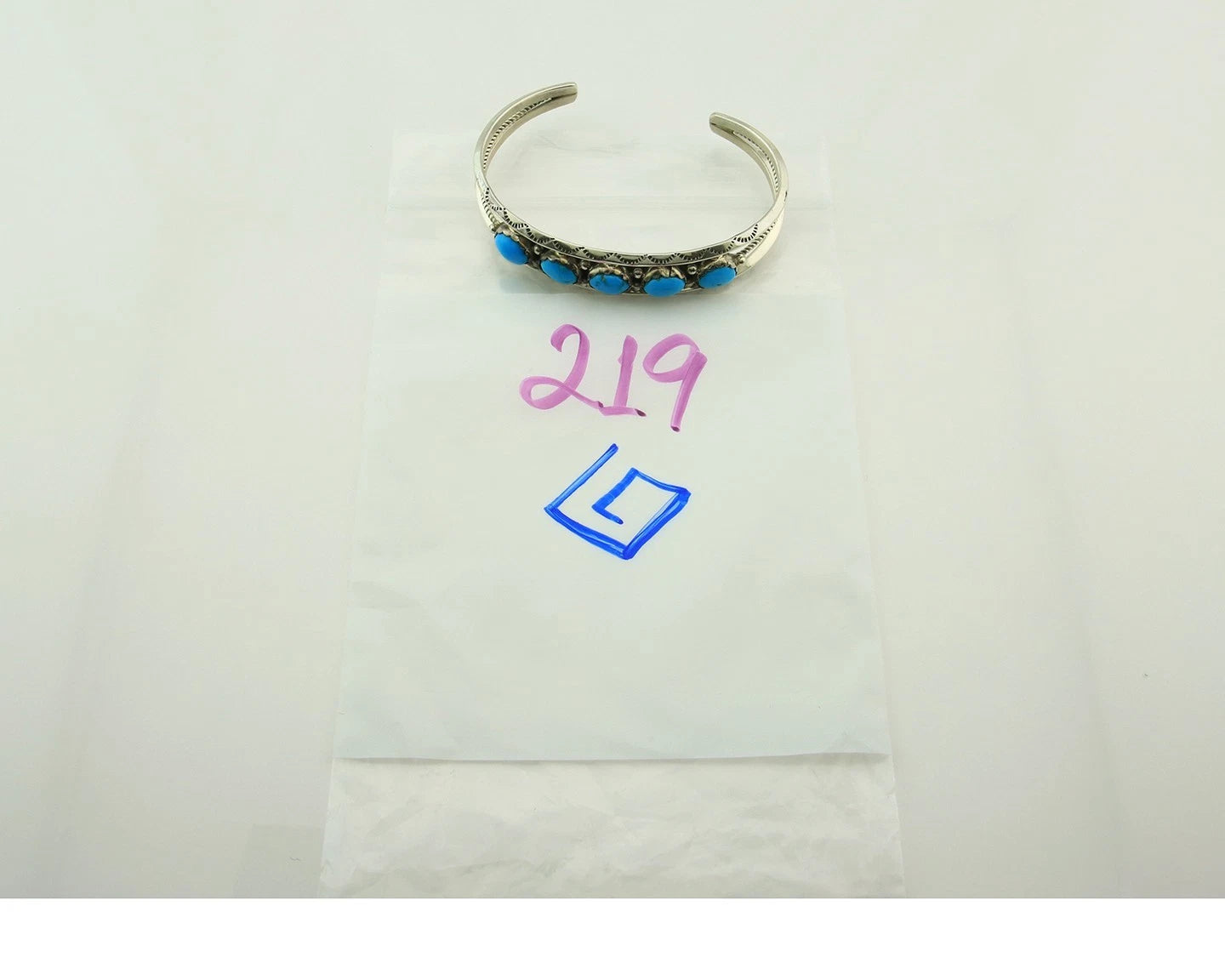 Navajo Cuff Bracelet 925 Sterling Silver Turquoise Handmade Vintage Signed R