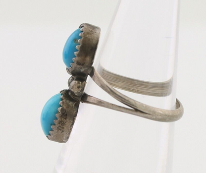 Navajo Ring 925 Silver Natural Turquoise Native American Artist C.80's