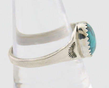 Navajo Ring 925 Silver Natural Blue Turquoise Native American Artist C.80's