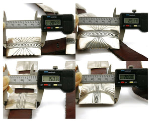 Navajo Concho Belt .925 Silver Signed BB Hand Stamped C.80's