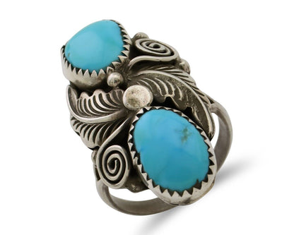 Navajo Ring 925 Silver Natural Blue Turquoise Native American C.80's