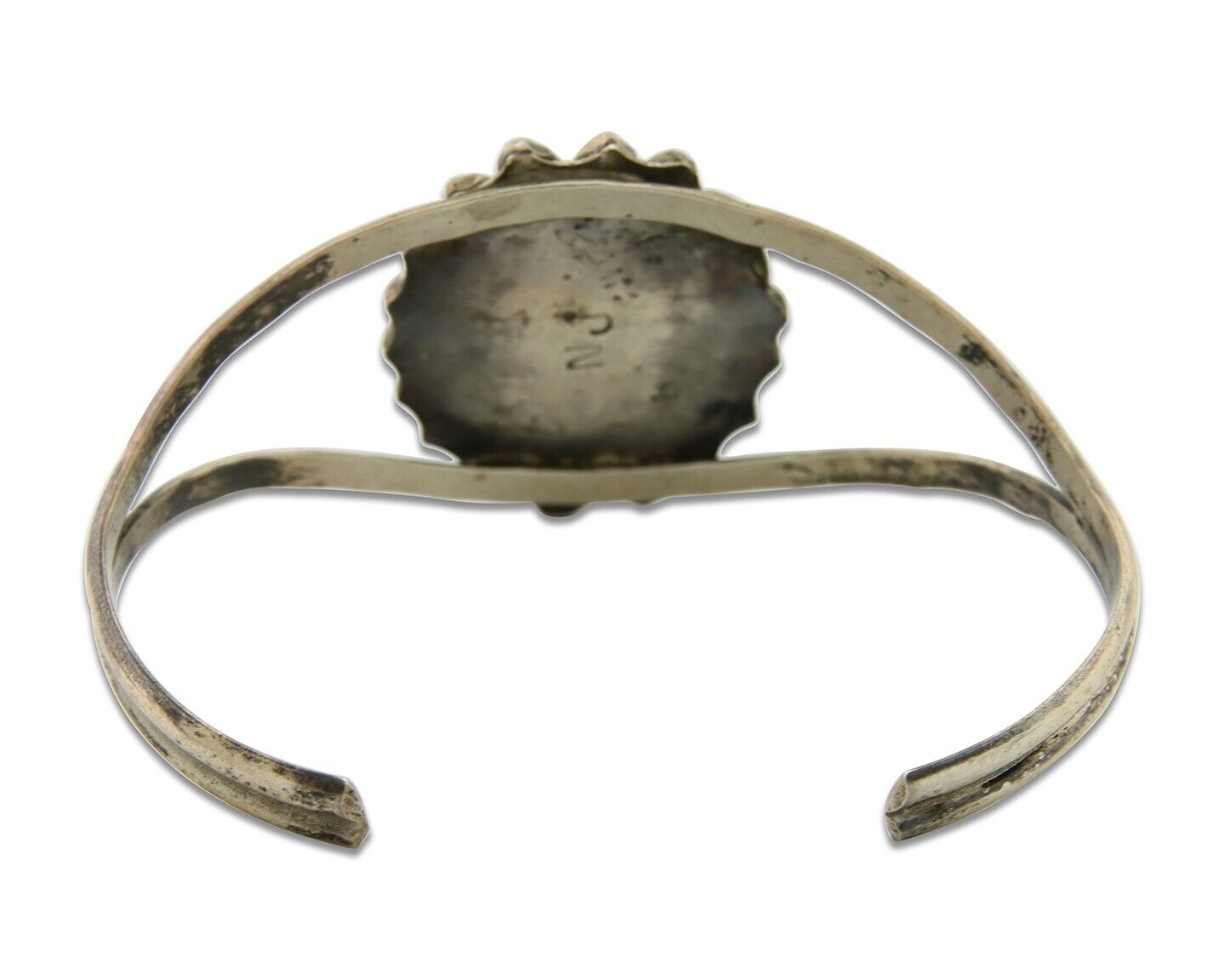 Navajo Bracelet 925 Silver Turquoise Cuff Artist Signed NJ C.80's