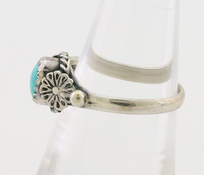Navajo Ring 925 Silver Kingman Turquoise Native American Artist Made In 1985