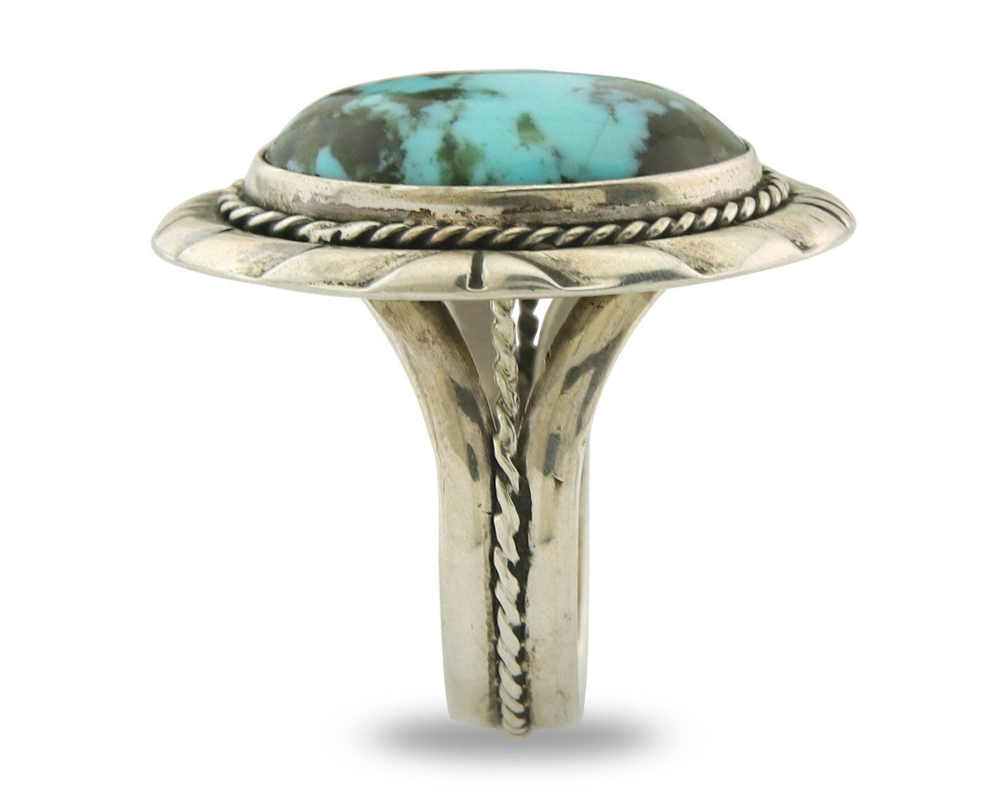 Vintage Navajo Ring 925 Sterling Silver Turquoise Handmade Size 8.25