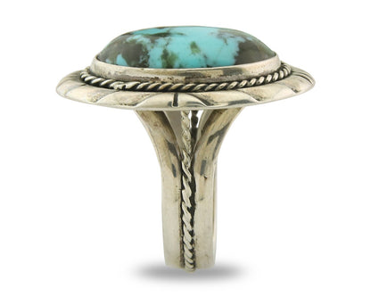 Vintage Navajo Ring 925 Sterling Silver Turquoise Handmade Size 8.25