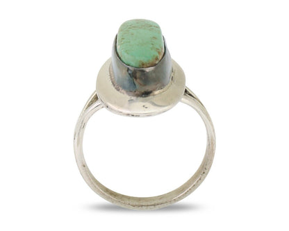 Navajo Ring 925 Silver Kingman Turquoise Artist Signed Kachina C.80's