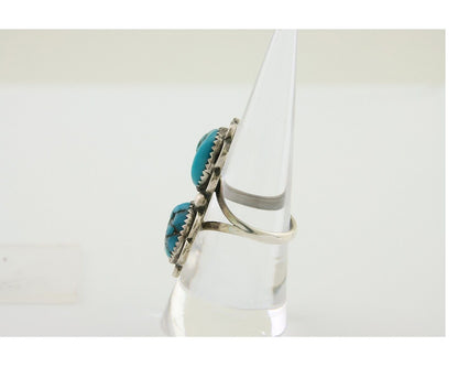 Navajo Handmade Ring 925 Silver Turquoise Artist Signed F C.80's
