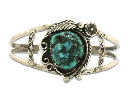 Vintage Navajo Bracelet 925 Silver Turquoise Tradition Handmade Signed Alvin Joe