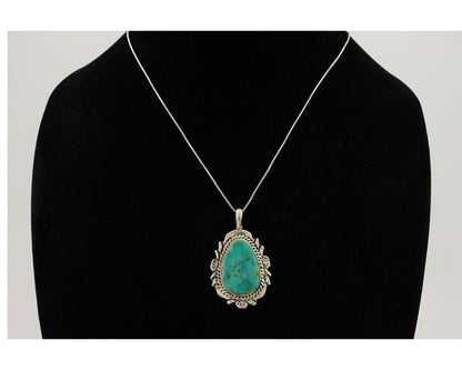 Navajo Necklace Pendant 925 Silver Turquoise Signed Billy Eagle C.80's