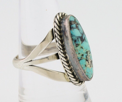 Navajo Ring 925 Silver Natural Turquoise Native American Artist C.80's