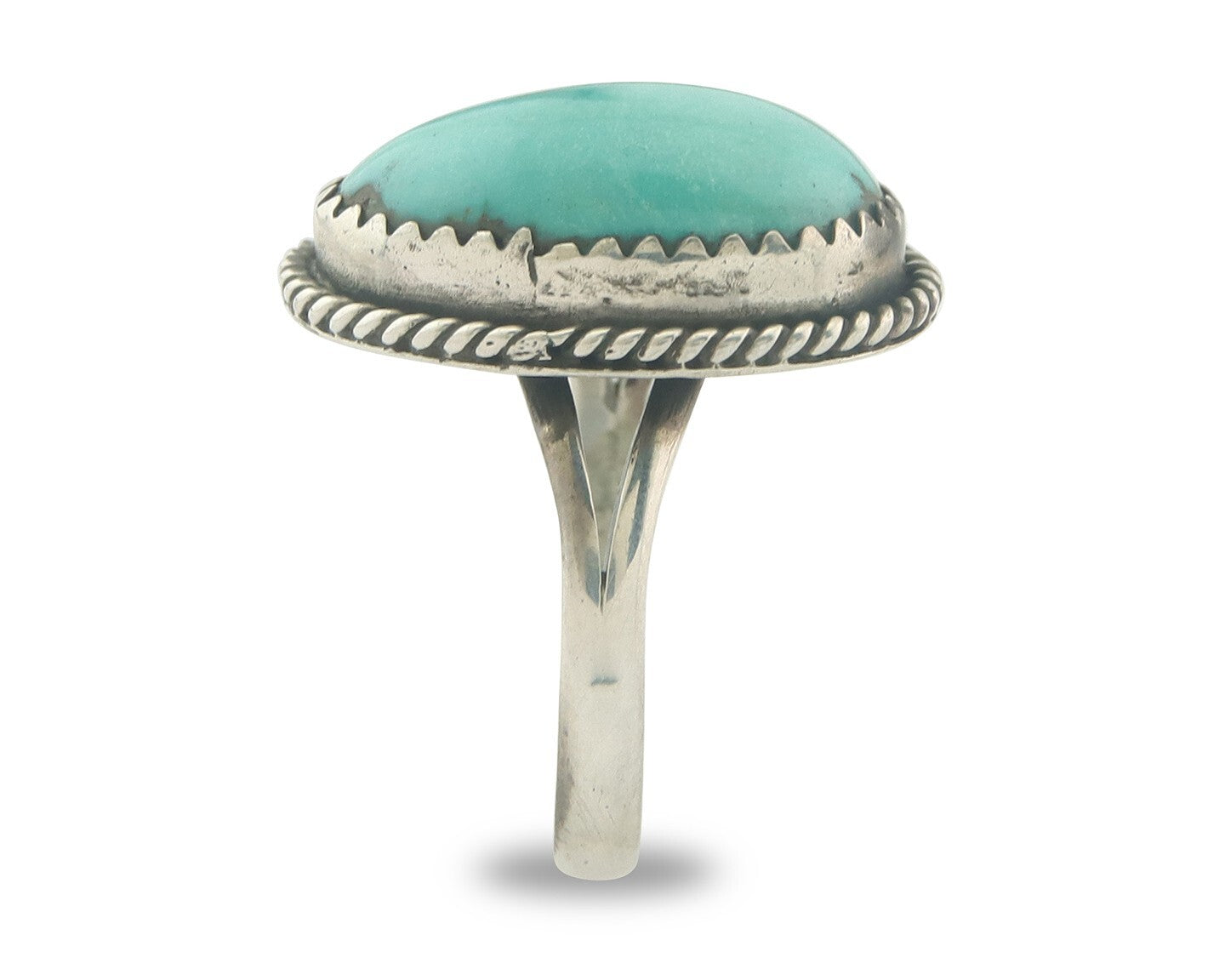 Vintage Navajo Ring 925 Sterling Authentic Santa Rita Turquoise Size 6.0