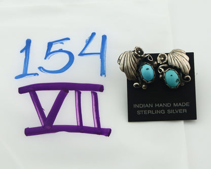 Navajo Earrings Sterling Silver Turquoise Vintage Dangle Handmade