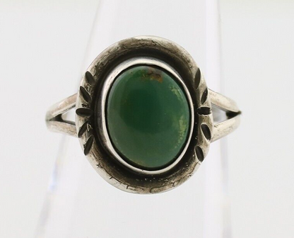 Navajo Ring 925 Silver Kingman Turquoise Native American Artist C.80's