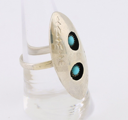 Navajo Ring 925 Silver Natural Blue Turquoise Native American Artist C.80's